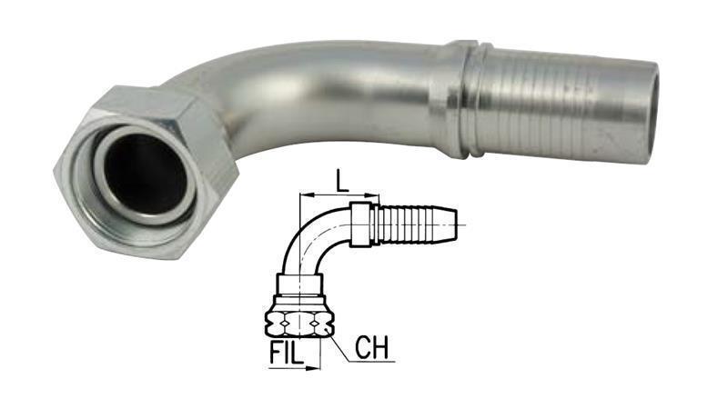 CONEXIÓN HIDRÁULICA BSP CODO FEMENINO 90° DN10-M18X1,5