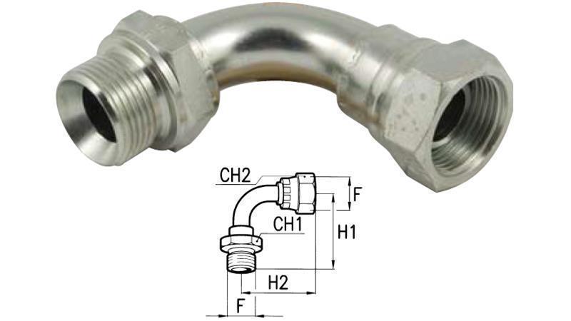 CODO HIDRÁULICO 90° BSP MACHO-HEMBRA 3/4