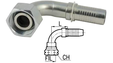 CONEXIÓN HIDRÁULICA DKOL 15 L CON CODO HEMBRA 90 DN12-M22X1.5