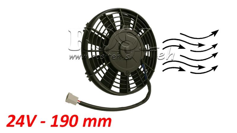 VENTILATOR AKSIJALNI 190mm VUČNI 24V