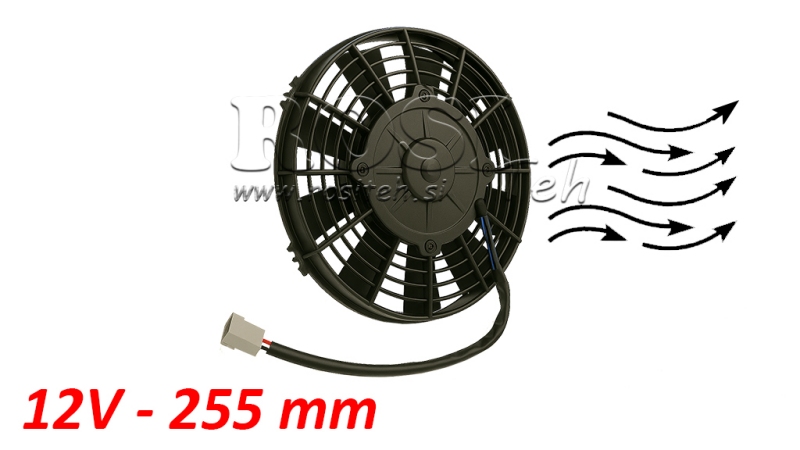 AXIÁLNY VENTILÁTOR 255MM VŔTANIE 12V