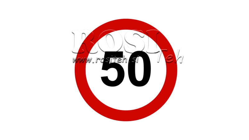 ETIQUETA DE LÍMITE DE VELOCIDAD 50KM/H