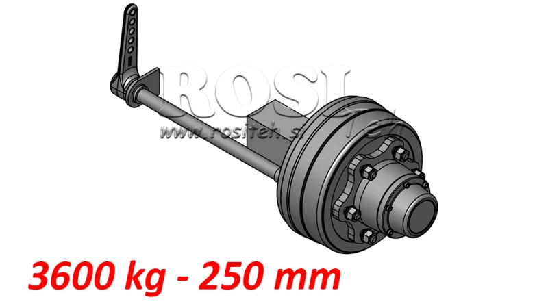 POLOOSOVINA S KOČNICAMA 3.600 kg l.250 mm