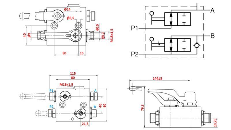 VANNE HYDRAULIQUE POUR HYDRAULIQUE AVANT - CHARGEUR C000FTV