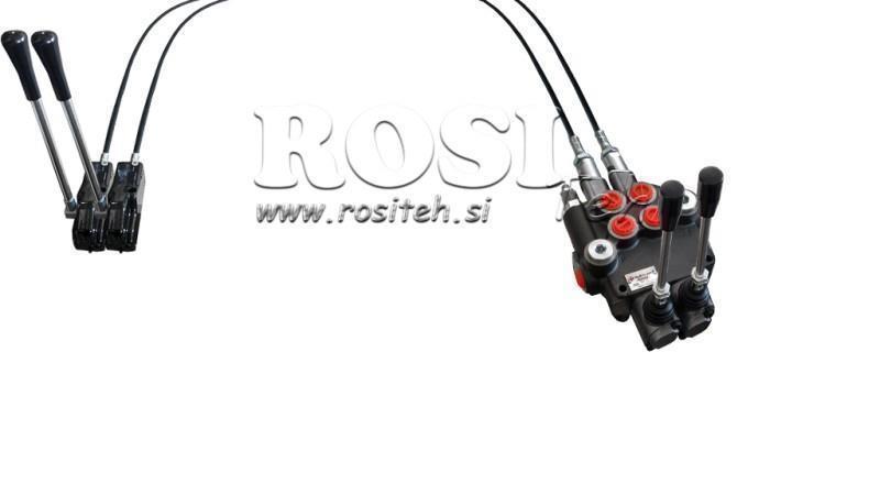 JOYSTICK DE MANIJA DOBLE 2 m VÁLVULA HIDRÁULICA 2xP80 litros