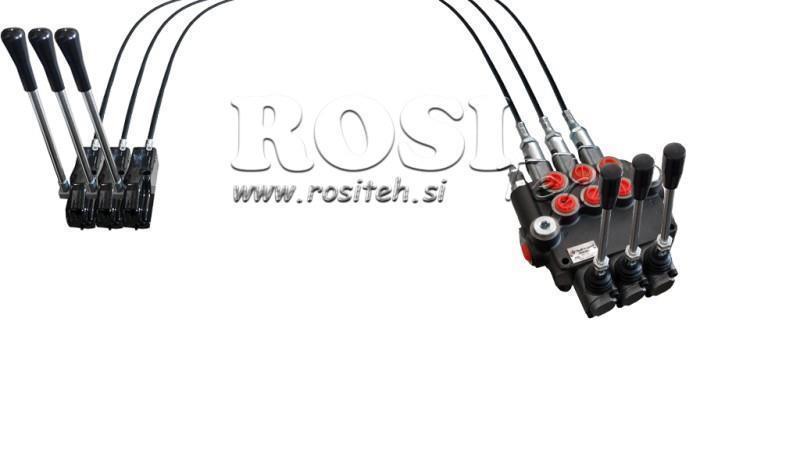 JOYSTICK DVOJITÁ RUKOVÄŤ 1 m HYDRAULICKÝ VENTIL 3xP80 litrov