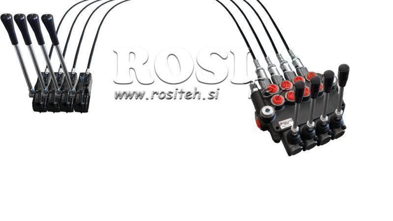 JOYSTICK DE DOBLE PALANCA 1.5 m VÁLVULA HIDRÁULICA 4xP80 litros.