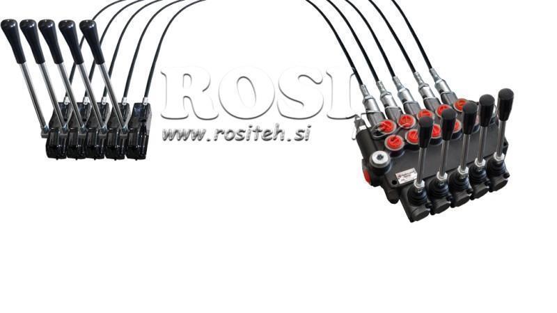 JOYSTICK DE MANIJA DOBLE 2 m VÁLVULA HIDRÁULICA 5xP80 litros