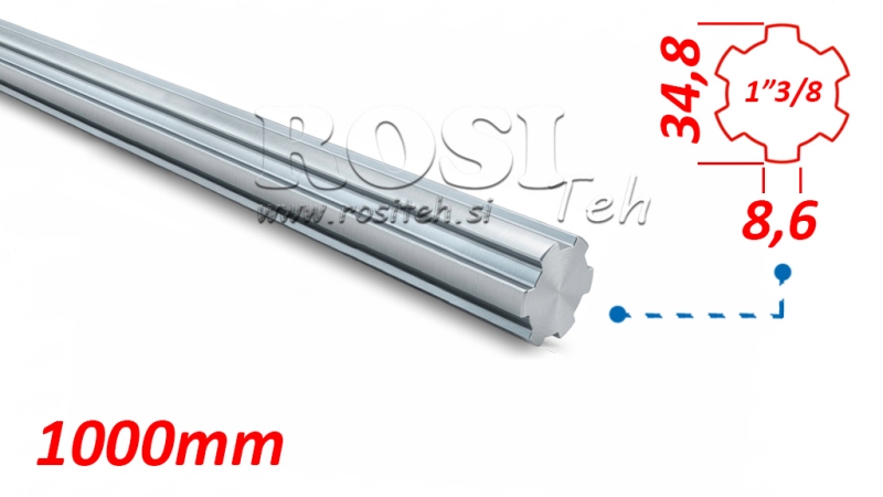 ZAPFWELLENVERZAHNTE WELLE 1-3/8 (1000 mm)