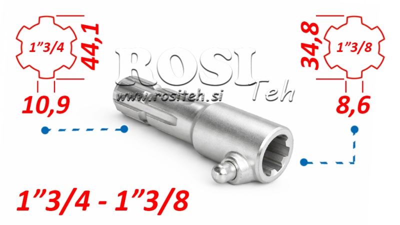 KARDANSKI ADAPTER S KLINOM OD 1-3/8 NA 1-3/4 (165 mm)