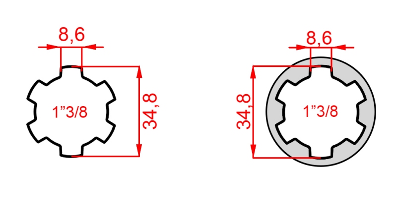 ΑΝΤΑΠΤΟΡΑΣ ΚΑΡΝΤΑΝ ΜΕ ΠΕΙΡΟ ΑΠΟ 1-3/8 ΣΕ 1-3/8 (150 mm)