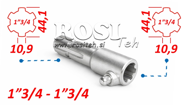 HRIADEĽ DRÁŽKOVANÁ S KOLÍKOM iz 1”3/4  na 1”3/4