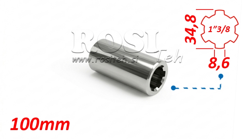 ADAPTATEUR P.T.O. BUSH 1”3/8 L=100