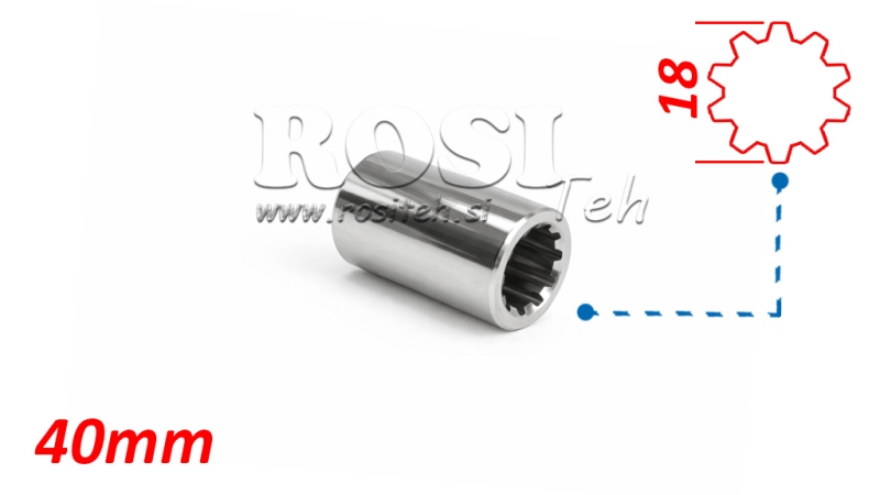 ATTACCAMENTO CARDANICO BOCCOLA 18x15 - 10 DENTI Din 5482