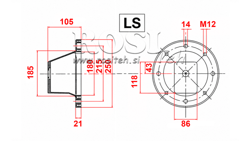 FLANGE HIDRÁULICO - BELL LS252 (EM2,2-4 KW/GR2)