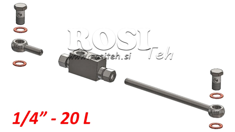 VÁLVULA DE BLOQUEO VBPDE 1/4 - 20lit CON MANGUERAS