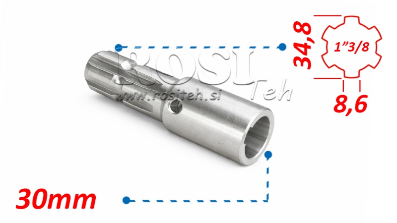 ZAPFWELLENADAPTER 1-3/8 - BOHRUNG fi 30 mm (145 mm)