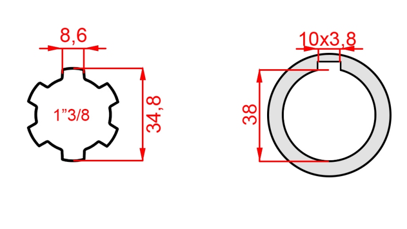 ATTACCAMENTO CARDANICO 1”3/8 - BUCO fi38mm