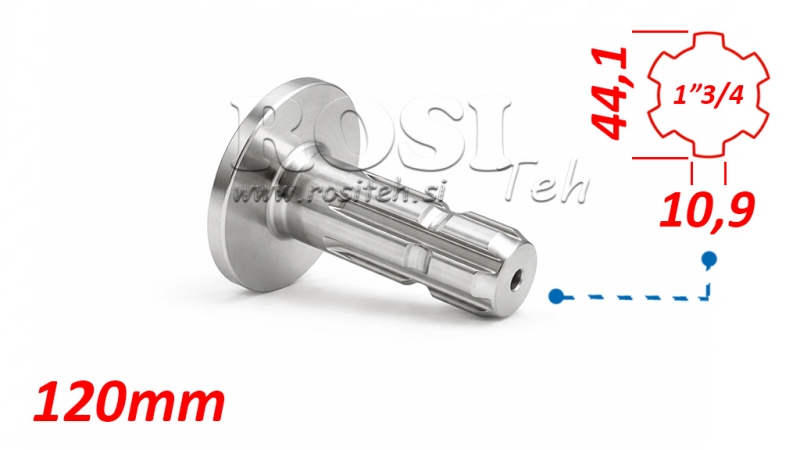 ZAPFWELLEN ANSATZ MIT FLANSCH 1 3/4 L120