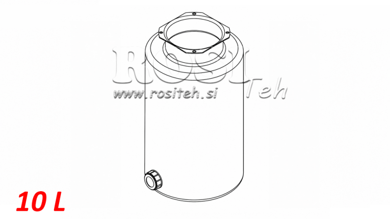 REZERVOAR KOVINSKI ROLL PP 10 LITER HORIZONTAL-VERTICAL