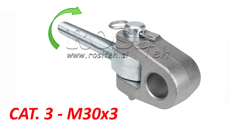 RÓTULA ARTICULADA PARA TERCER PUNTO DE HORQUILLA SPECIAL CAT.3 M30X3