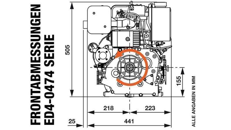 naftový motor 474cc-8.0kW-3,600 RPM-E-KW25x88-elektrický štart
