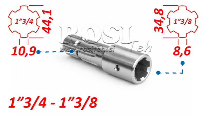 KARDANOVÝ ADAPTÉR Z 1-3/8 NA 1-3/4 (150 mm)
