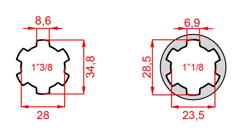ΑΝΤΑΠΤΟΡΑΣ ΚΑΡΝΤΑΝ ADAPTER ΑΠΟ 1-1/8 ΣΕ 1-3/8 (76 mm)