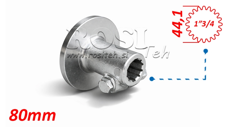 KARDANOVÝ ADAPTÉR S PRÍRUBOU A ČAPOM 1-3/4 (80 mm) (20 DRÁŽOK)