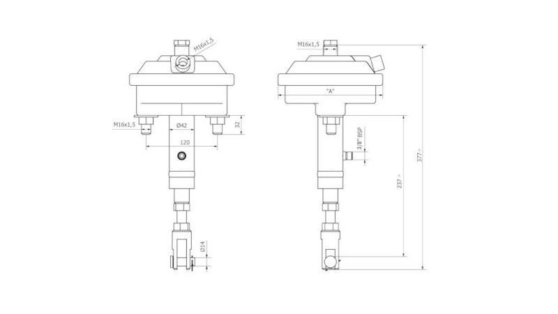 Dimensiones CILINDRO DE FRENOS HIDRÁULICO Y DE DRUM PNEUMÁTICO
