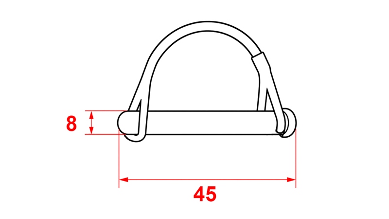 GANCHO PASADOR PARA ANDAMIOS RAPIDO Φ 8/45 MM (5PCS)
