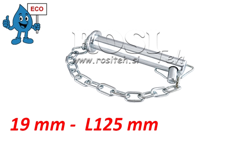 PASADOR DE HORQUILLA CON CADENA Y PASADOR DE SEGURIDAD ECO 19MM - L125MM