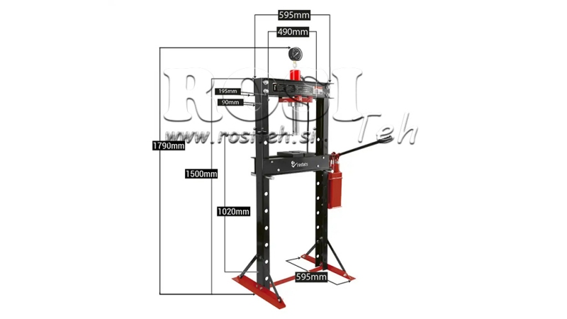 PRENSA HIDRÁULICA DE TALLER PARA RODAMIENTOS 20T - DOS VELOCIDADES
