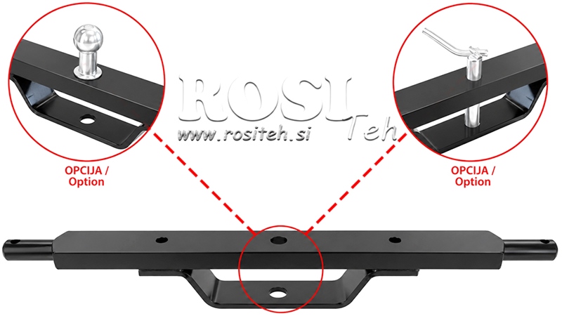 BARRA DE TIRO PARA TRACTOR CAT. 2 CON SOPORTE (L-750MM)