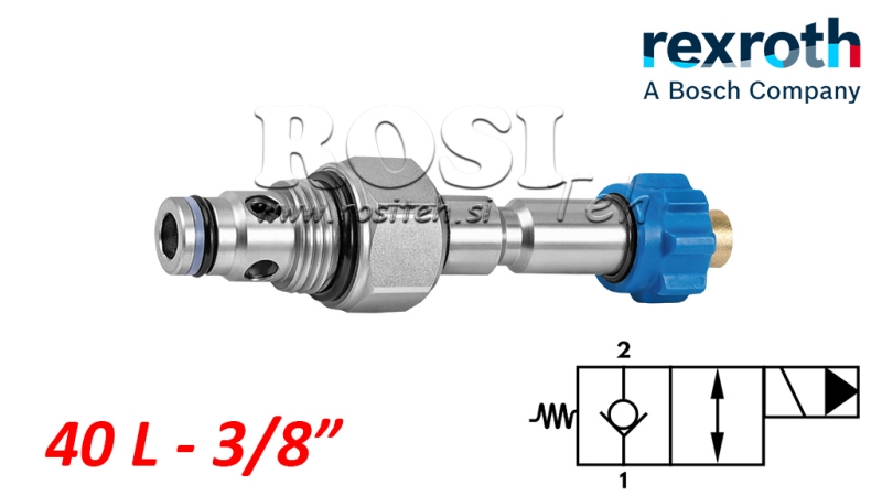 CONTROLADOR ELECTROMAGNÉTICO HIDRÁULICO CERRADO PARA VÁLVULA DE 2 VÍAS REXROTH 3/8 40-LIT