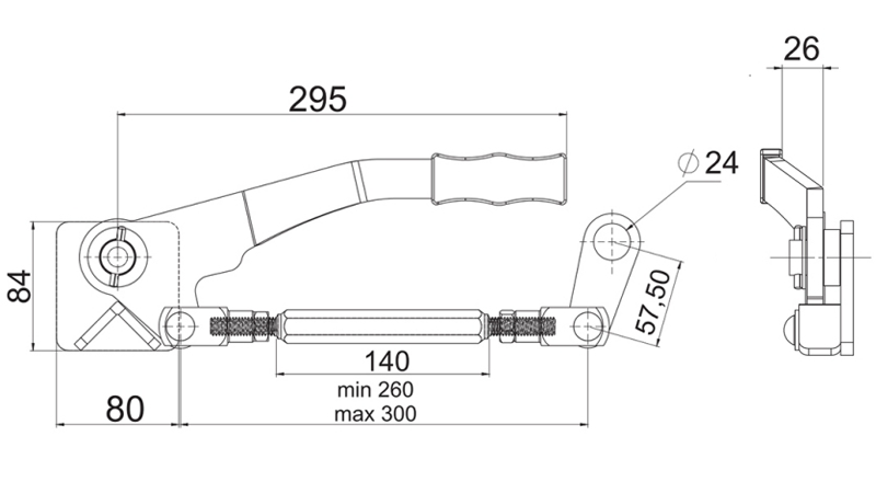 MANIJA DE CIERRE DEL PANEL LATERAL DEL REMOLQUE - IZQUIERDA