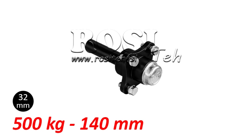 SEMIEJE SIN FRENOS - 500 kg (4 TORNILLOS) - 140 mm