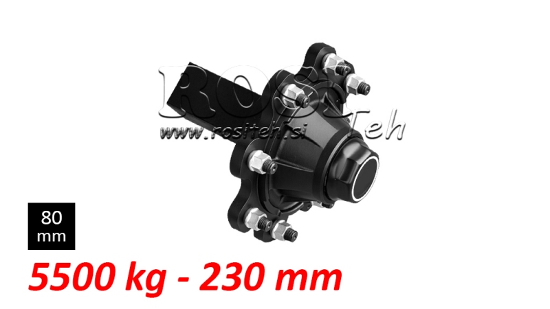 SEMIEJE SIN FRENOS - 5500 kg (8 TORNILLOS) - 230 mm