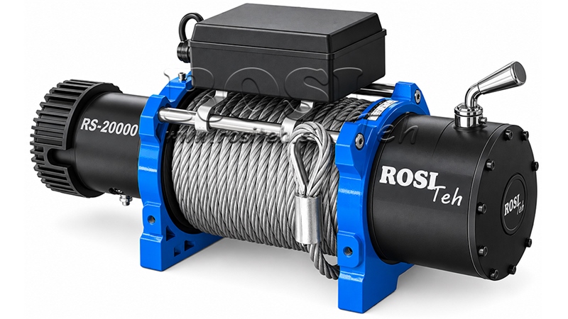 24 V CABRESTANTE ELÉCTRICO RS-20000 - 9100 KG - CABLE DE ACERO - ECO