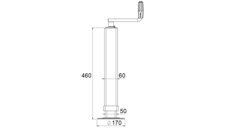 PATA DE APOYO ROSCADA (ALTURA 460 mm - CARRERA 320 mm) - 800 kg