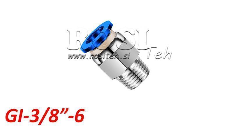 CONECTOR RECTO DE ENCHUFE NEUMÁTICO TPA CON ROSCA GI-038-6