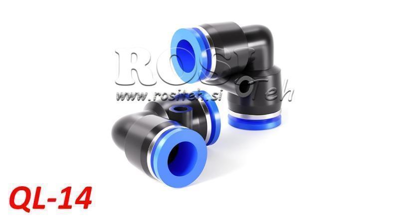 CONECTOR ANGULAR DE ENCHUFE NEUMÁTICO TPA SIN ROSCA QL-14
