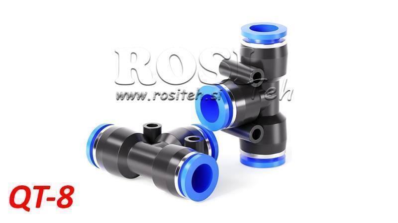 PNEVMATSKI VTIČNI T PRIKLJUČEK TPA BREZ NAVOJA QT-8