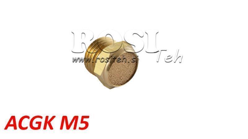 SILENCIEUX PNEUMATIQUE EN LAITON ACGK M5 BAS