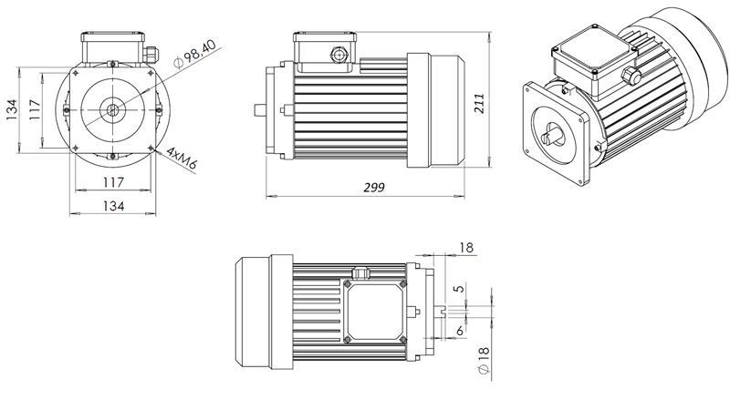 MOTOR DE REEMPLAZO PARA AGREGADO HIDRÁULICO 380V 3kW