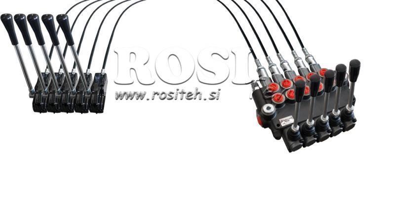 JOYSTICK DE MANIJA DOBLE 2 m VÁLVULA HIDRÁULICA 5xP40 litros