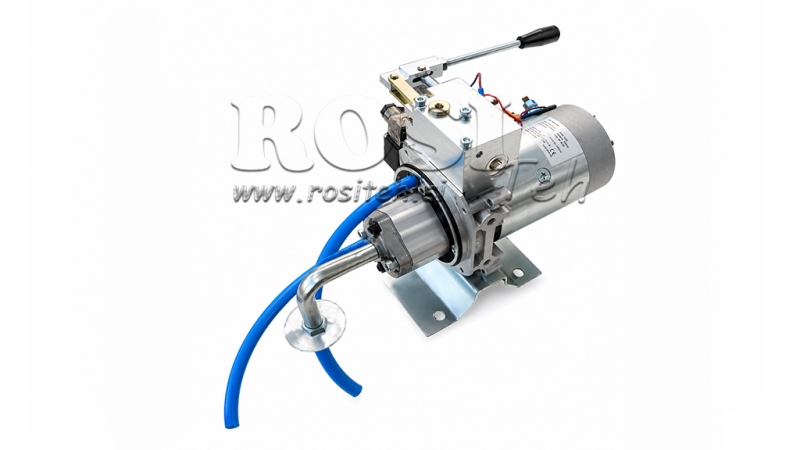 MINI CENTRALE HYDRAULIQUE 12V DC - 1.6kW = 2.1cc - 8 litres - unité monophasée AVEC POMPE MANUELLE
