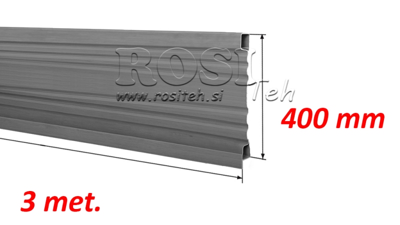 PLECHOVÉ BOČNICE 3 MET. - VÝŠKA 400 mm