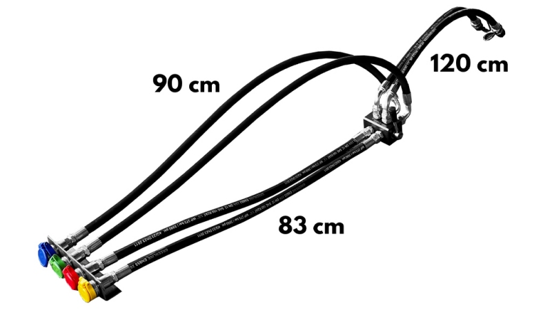 VANNE DE DISTRIBUTION MANUELLE AVEC DURITES POUR SORTIE DE REMORQUE TRACTEUR DF-6/2 60LIT/MIN