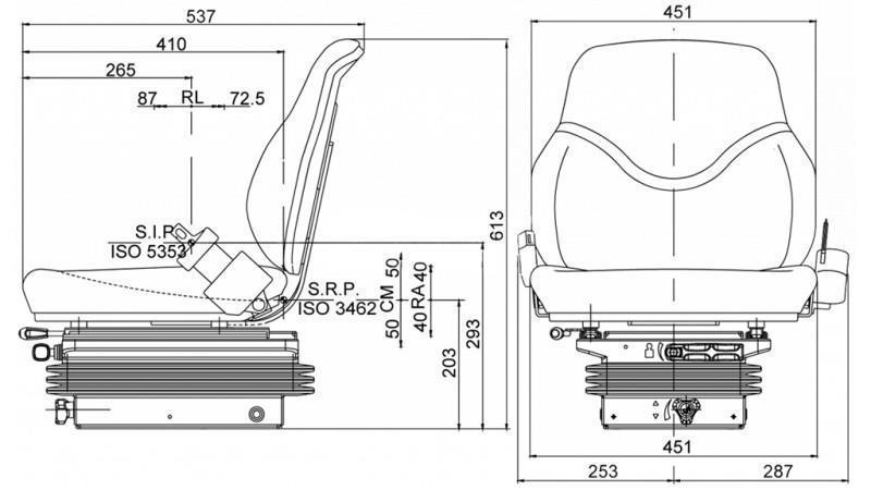 ASIENTO CON SUSPENSIÓN MECÁNICA SC79 HECHO DE TELA